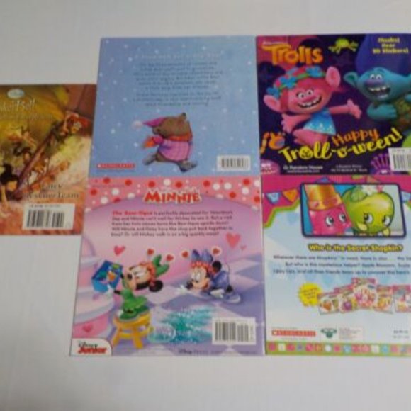 Girls 5 Book Lot NEW Condition (Tinker Bell, Minnie Ms., Trolls, Shopkins) PB - Picture 3 of 11